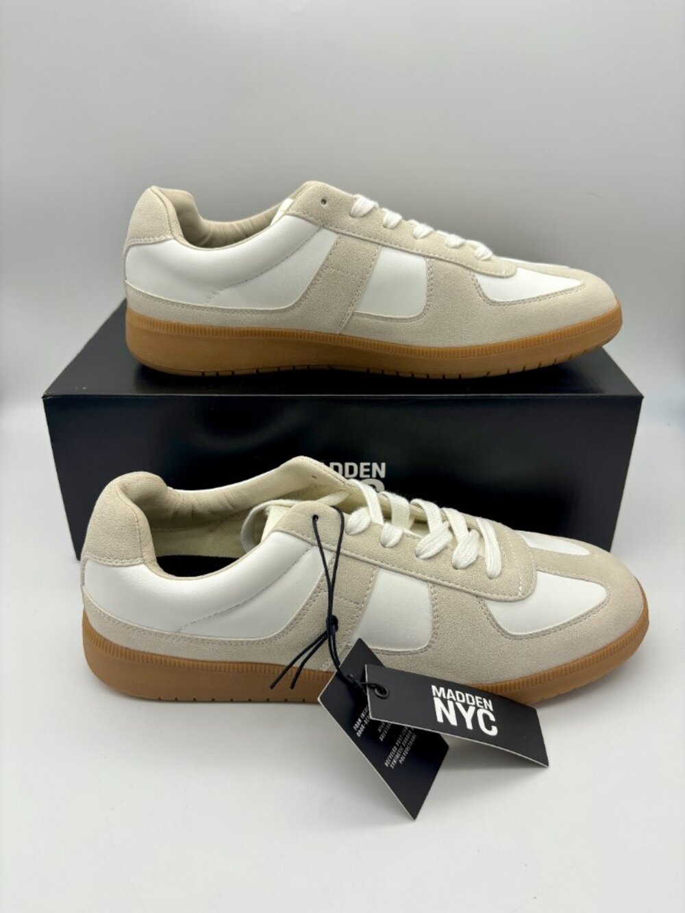 Madden NYC Men's Morddy Lace-Up Fash Casual Sneakers Shoes, White, 8 or 10.5 NIB